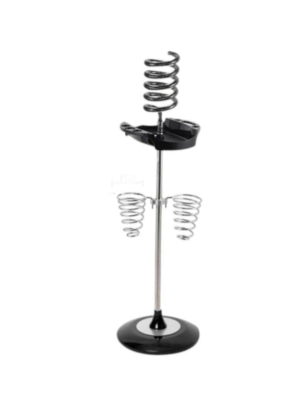 Salon System Hair Dryer Holder - Triple Ceramic Base, Black, Floor Standing