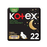 Kotex Natural Maxi Night Pads with Wings for Overnight Protection 22 pads