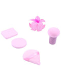 Makeup Sponge Set for Cream Foundation with Hair Clip Beauty System 5 Pieces