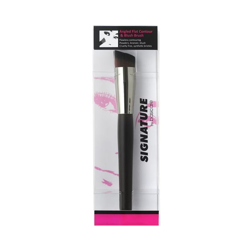 Basic Signature Flat Angled Blush and Contour Brush for Powder Bronzer