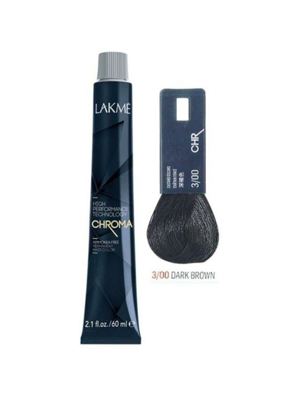 Ammonia Free Hair Dye No. 3/00 Black Lakme Chroma 60ml