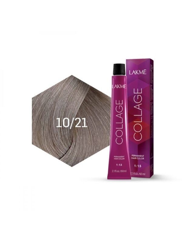 Best Permanent Bright Color Hair Dye Ash Violet Platinum Blonde Lakme 10/21 100ml