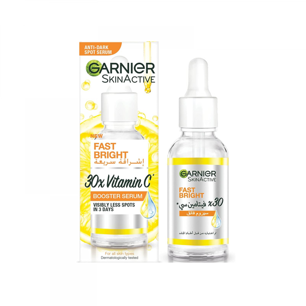 Garnier Fast Bright Serum with 30X Vitamin C for Dark Spot Correction, 50ml