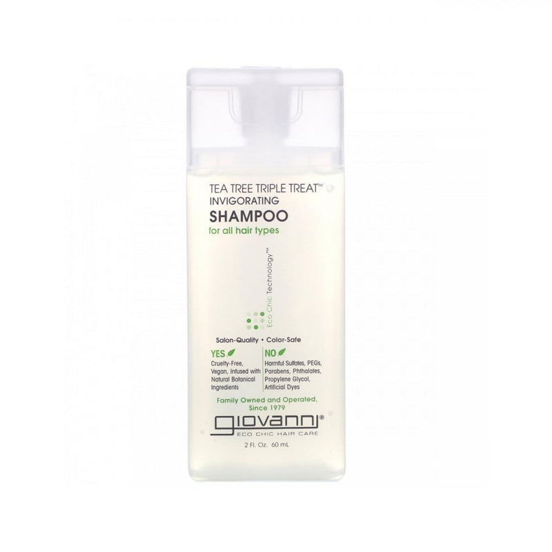 Tea Tree Shampoo for Scalp Strengthening Rosemary Peppermint Giovanni 60ml