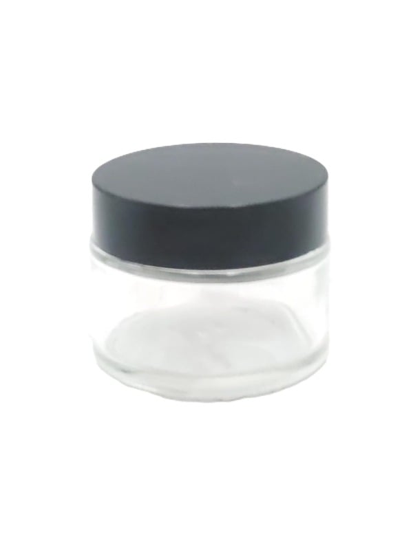 Clear Glass Jar with Black Lid - 50 ml