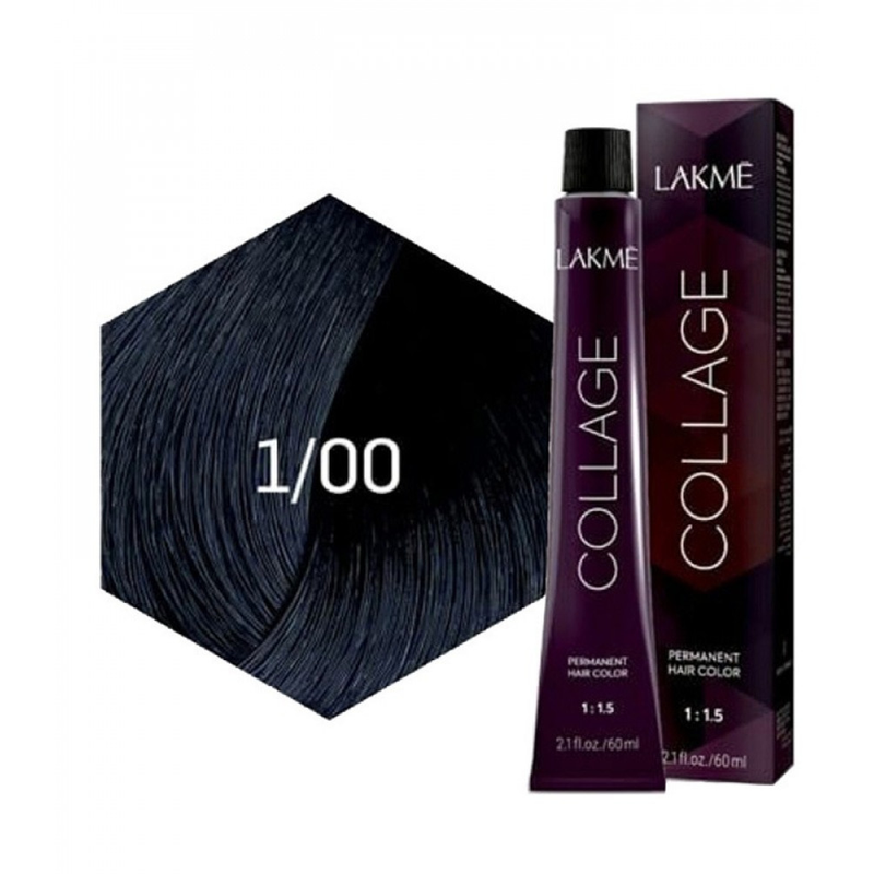 Lakme Permanent Hair Color 1.00 Black 60ml Gray Coverage