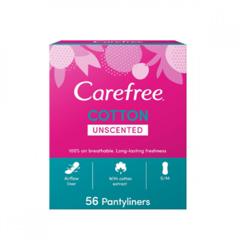 Carefree Panty Liners Cotton Extract Scented 56 Count