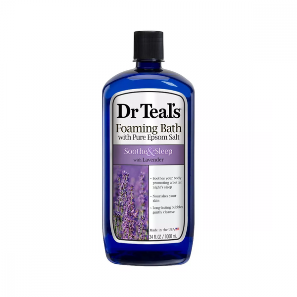 Dr. Teal's Soothe & Sleep Lavender Foaming Bubble Bath with Epsom Salt, 1000ml