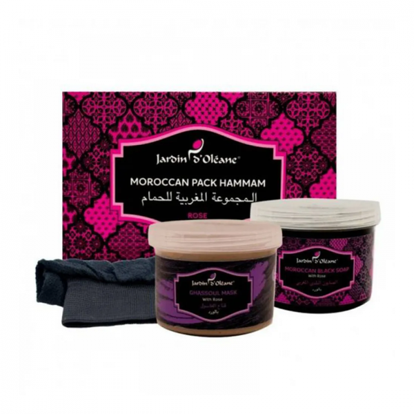 Jardin D'Olean Moroccan Bath Set Rose & Ghassoul Clay 200ml