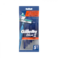 Gillette Blue2 Plus Disposable Razors, Chrome Plated, 5 Count
