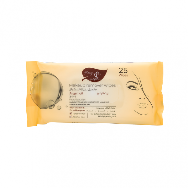 Al Arayes Makeup Remover Wipes Argan Oil Extract 25 Count