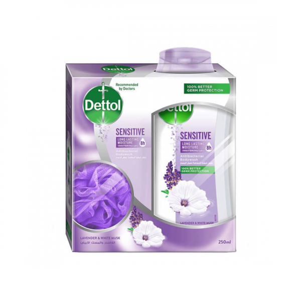 Dettol Sensitive Body Wash with Bath Loofah, 250ml