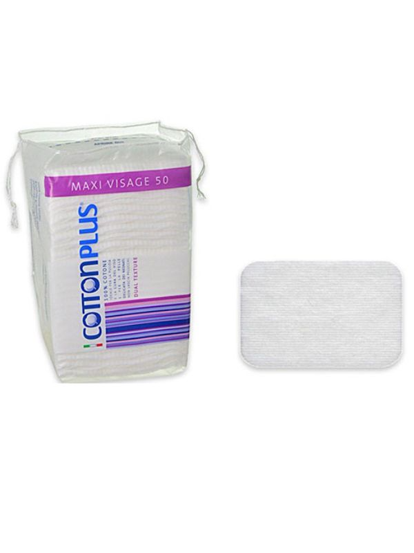 Cotton Plus Italian Cotton Square Pads - 50 Pieces