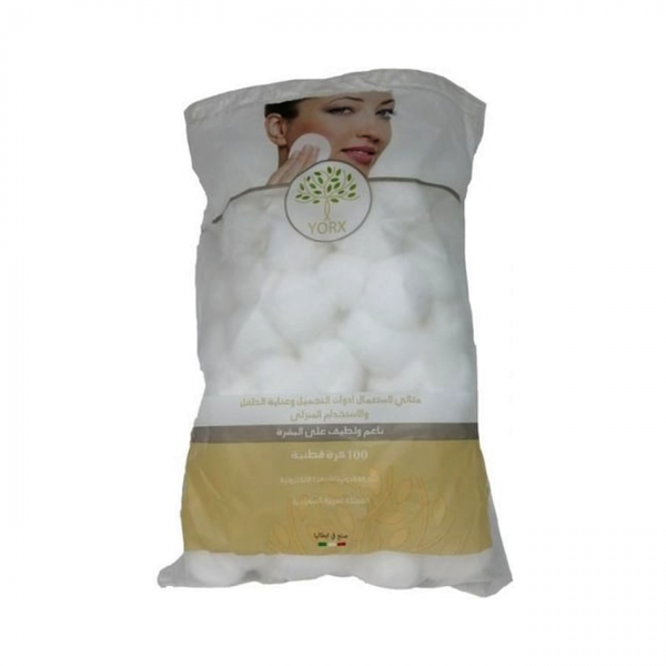 Yorx 100% Pure Cotton Balls, White, 100 Count