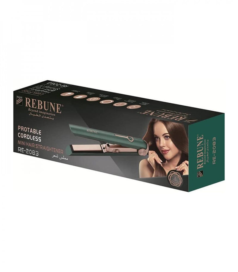 Rebune Mini Rechargeable Ceramic Hair Straightener RE-2083, Random Color