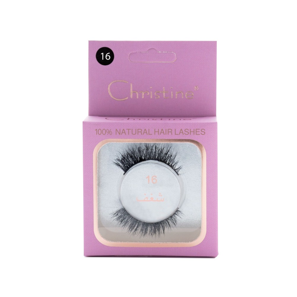 Christine 16 Passion Natural Hair Eyelashes, Lightweight Strip Lashes