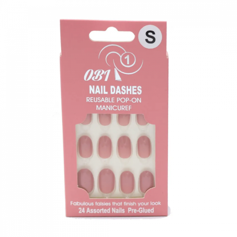 Ob1 Matte Adhesive Artificial Nails OB-20 24 Count