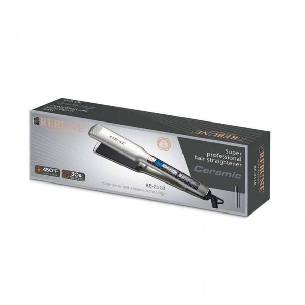 Rebune RE-2118 Digital Ceramic Hair Straightener, 450F