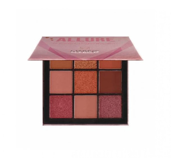 Make Over 22 Mini Allure Eyeshadow Palette AL03, 9 Shades, Matte Shimmer