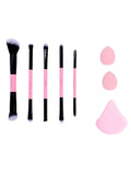 Real Techniques Foundation Brush Liquid Foundation Blending Ruby Face 8-Piece Pink