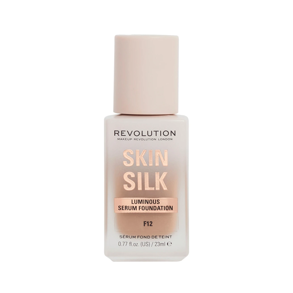 Makeup Revolution Skin Silk Serum Foundation F12, Satin Finish Liquid