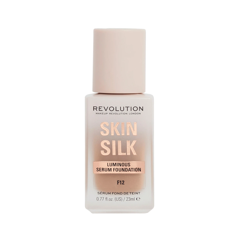Makeup Revolution Skin Silk Serum Foundation F12, Satin Finish Liquid