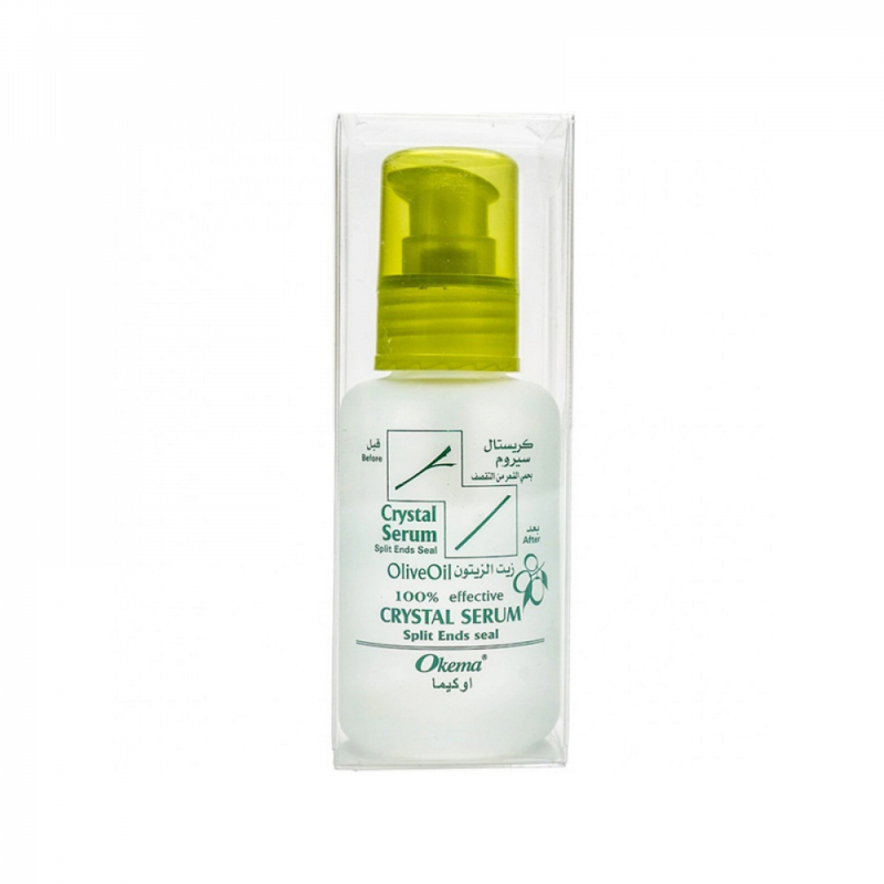 Okema Crystal Hair Serum with Olive Oil Extract for Shine and Nourishment 60ml