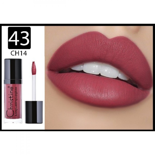 Christine Matte Liquid Lipstick W43 Velvet Finish Long-Lasting