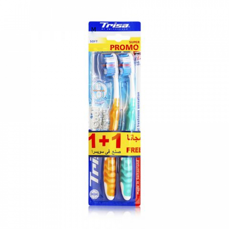 Trisa Cool & Fresh Toothbrush with Soft Bristles, 2 Pack