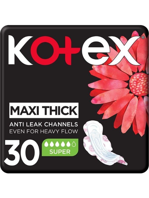 Maxi Pads with Wings Large Heavy Flow Kotex 30 Pads