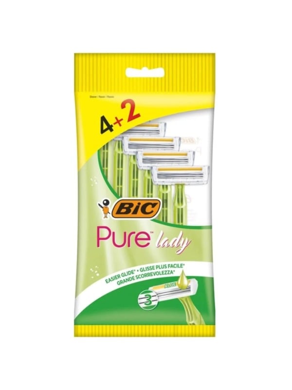 Bic Disposable Razors Pure Lady Triple Blade 6 Pack