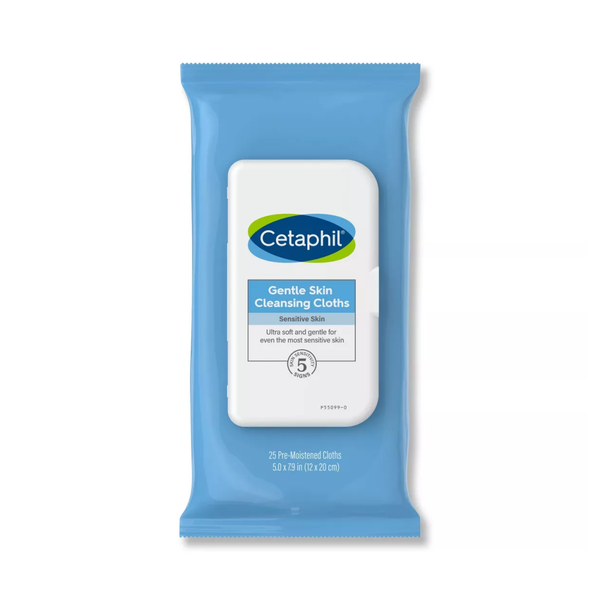 Cetaphil Cleansing Wipes for Dry Sensitive Skin, Makeup Remover, 25 Count
