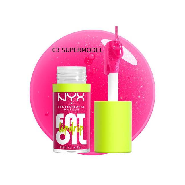 High Shine Lip Gloss Hydrating Non-Sticky Formula Supermodel NYX 4.8ml