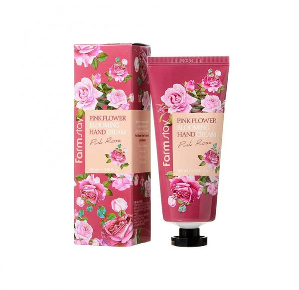 Pink Rose Hand Cream Moisturising Fast Absorbing 100ml Farm Stay
