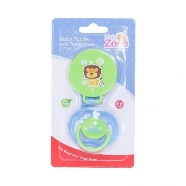 Baby Zone Baby Pacifier with Cover and Chain Natural Rubber