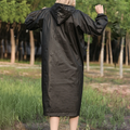 Raincoat Women's Black Waterproof Hooded Long Jacket