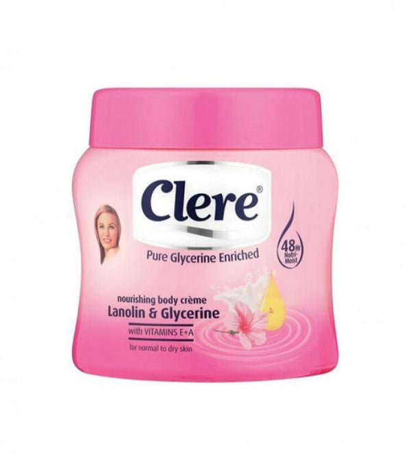 Clear Body Moisturizing Cream with Glycerin & Lanolin for Dry Skin, 500ml