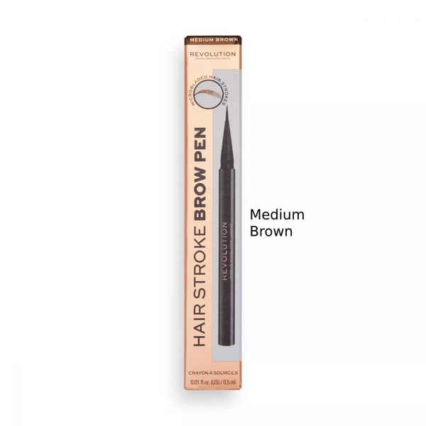 Revolution Makeup Hair Stroke Eyebrow Pencil, Medium Brown