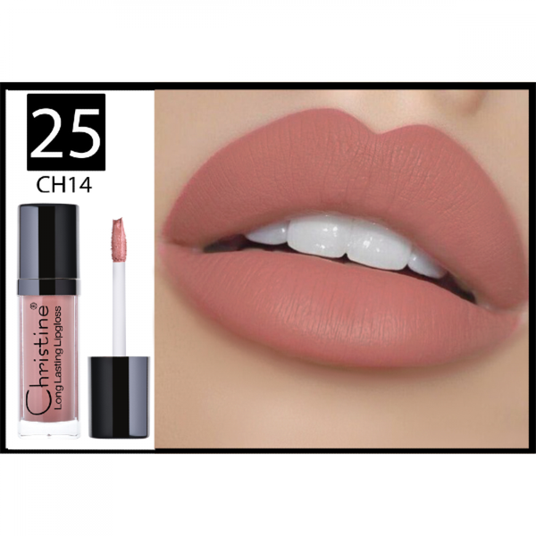 Christine Liquid Matte Lipstick W25 Long-Lasting Lightweight Formula