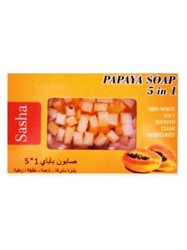 Sasha Papaya Soap 5-in-1 - Lightening & Moisturizing - 135g