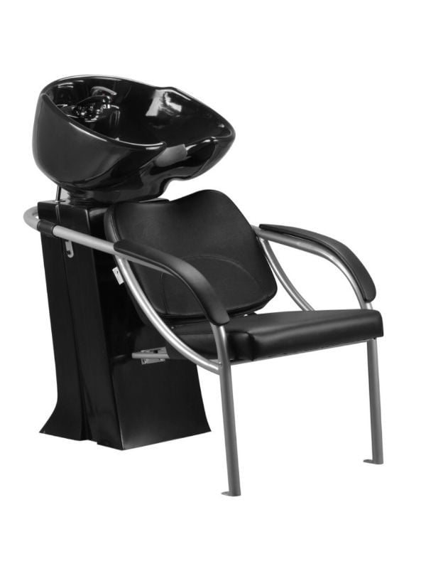 Salon System Model 2024 Black Leather Hair Washing Chair with Basin