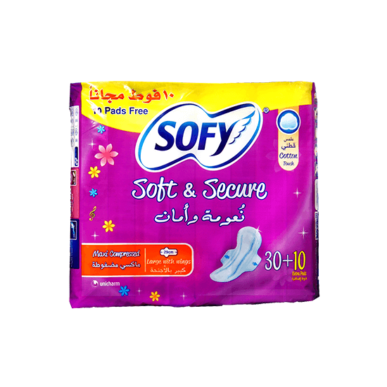 Always Maxi Pads With Wings Cotton Feel Heavy Flow Sofy 40 Pack