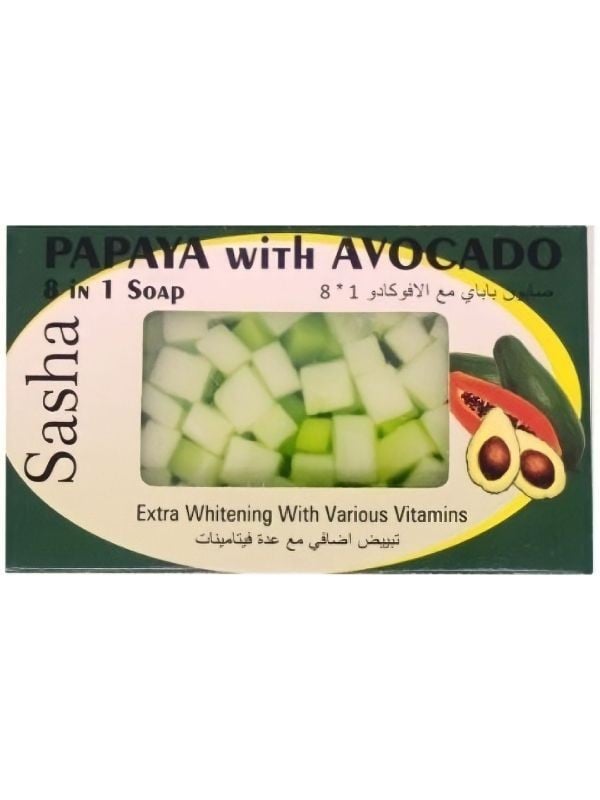Sasha 8-in-1 Papaya Avocado Soap with Vitamins - 135g