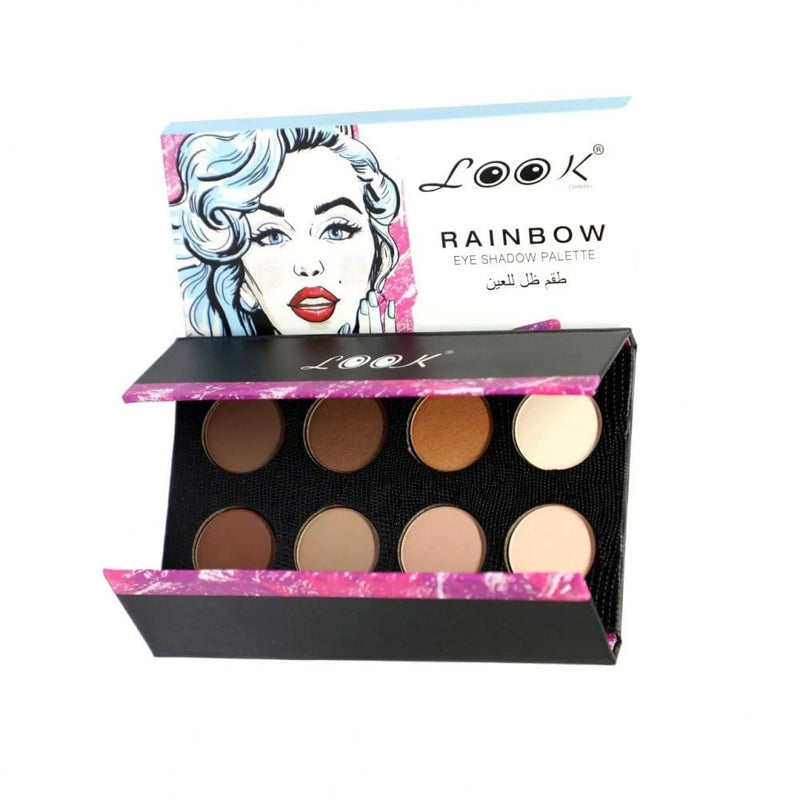 Look Rainbow Eyeshadow Palette, 8-Color, 01 Metallic Smoky Finish