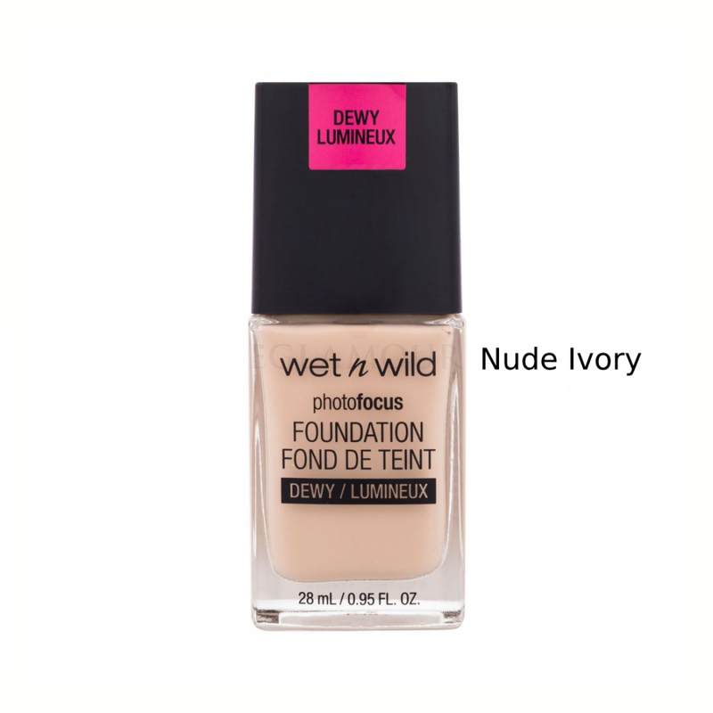Wet n Wild Photo Focus Dewy Foundation, Full Coverage, Nude Ivory, 28ml