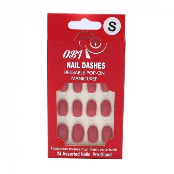 Ob1 Matte Adhesive Artificial Nails, 24 Count, Model OB-21