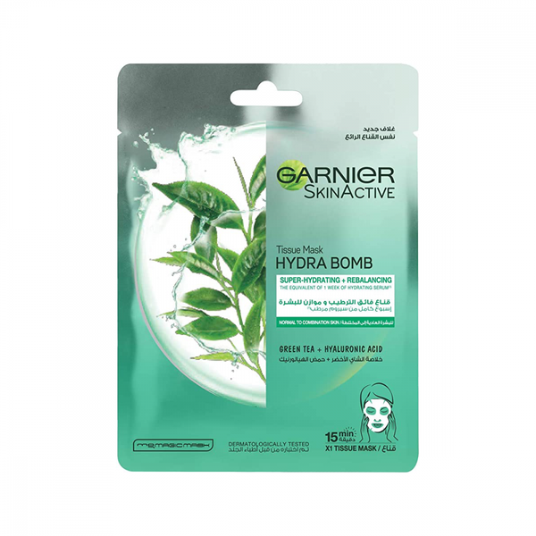 Garnier Green Tea Hydrating Face Mask, 29ml, Soothing Skincare