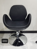 Salon System Women's Hair Styling Chair Black Metal Leather
