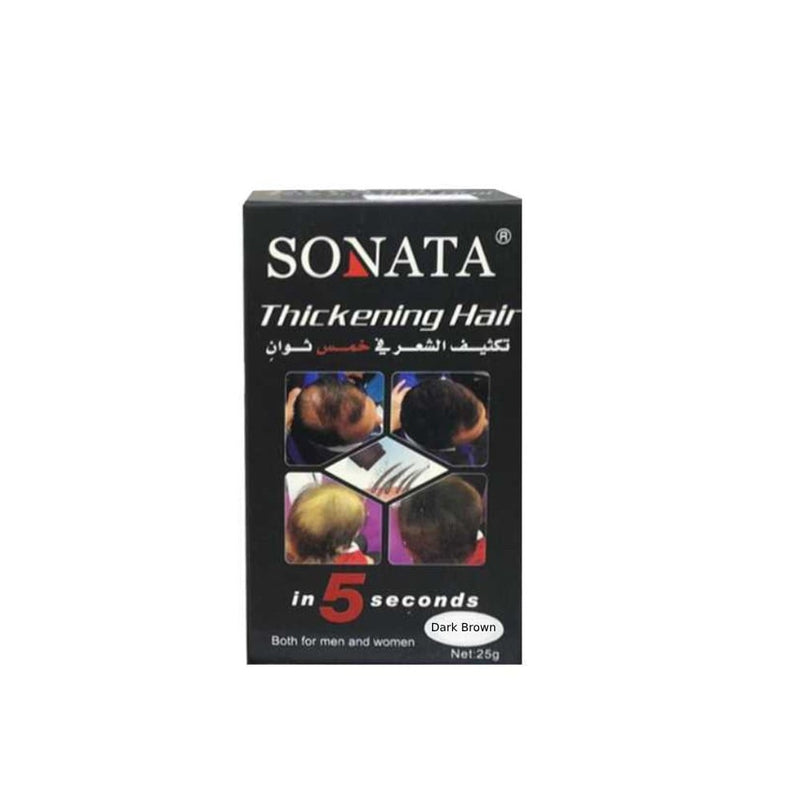 Sonata Hair Thickening Powder, Dark Brown, Keratin Fiber, 25g
