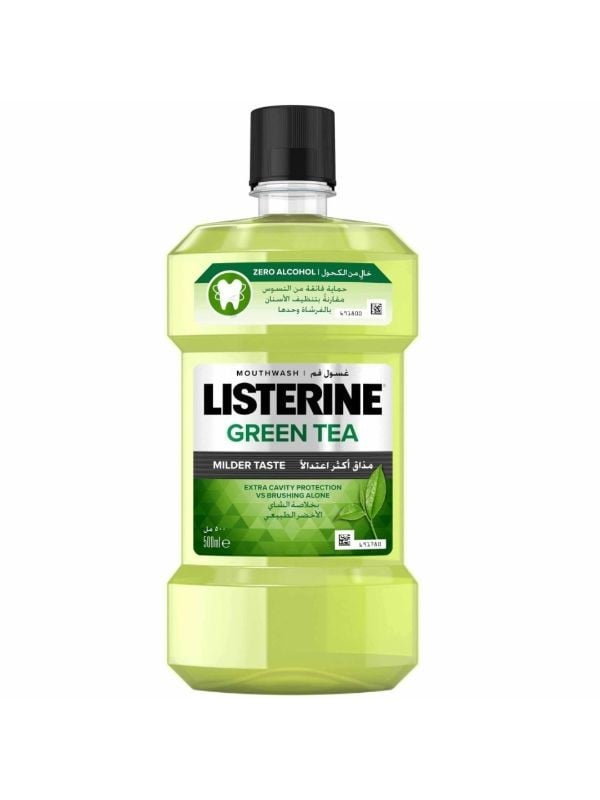 Listerine Green Tea Mouthwash Alcohol-Free Fluoride 500ml
